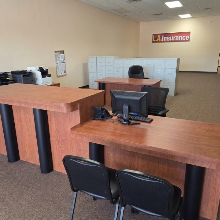 Interior of the L.A. Insurance Agency located at 4262 West Vienna Rd. in MI