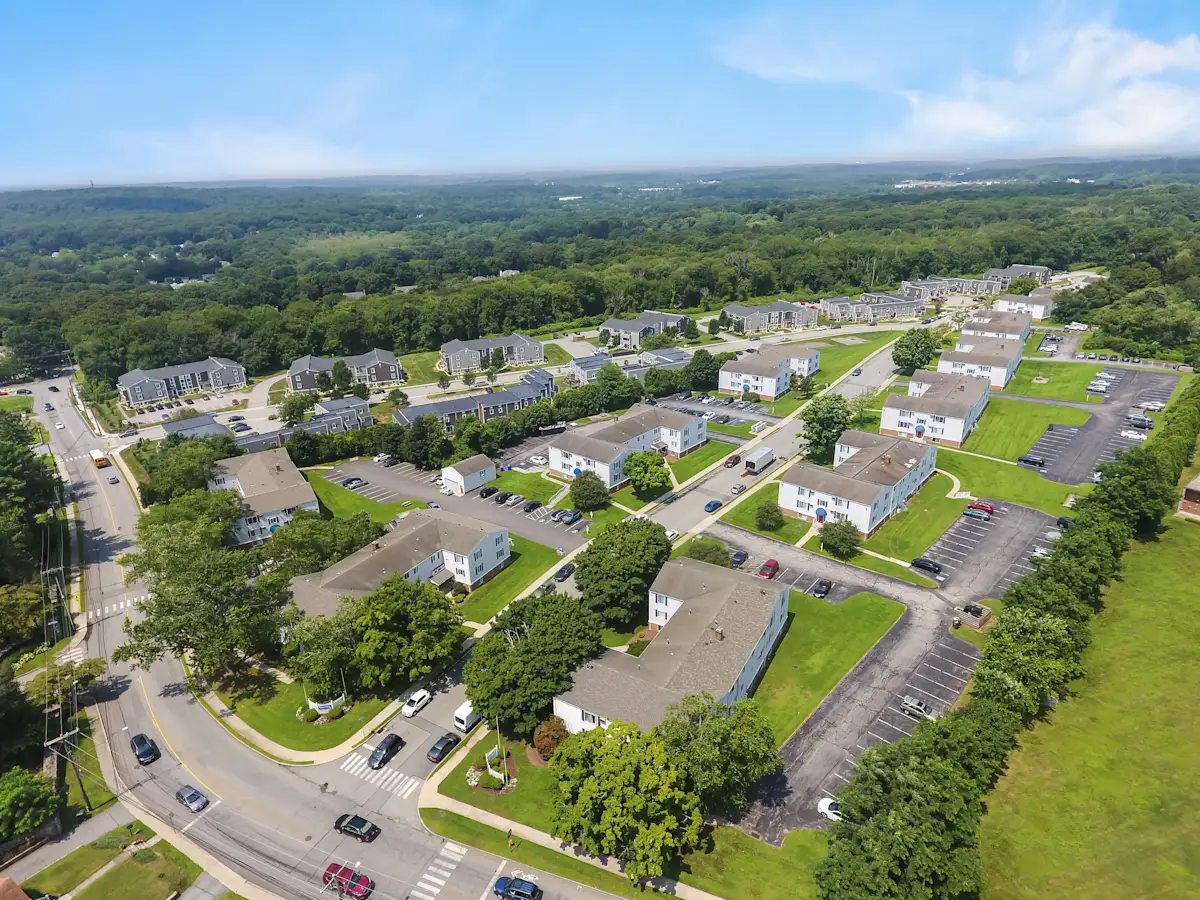 Aerial view of the neighborhood