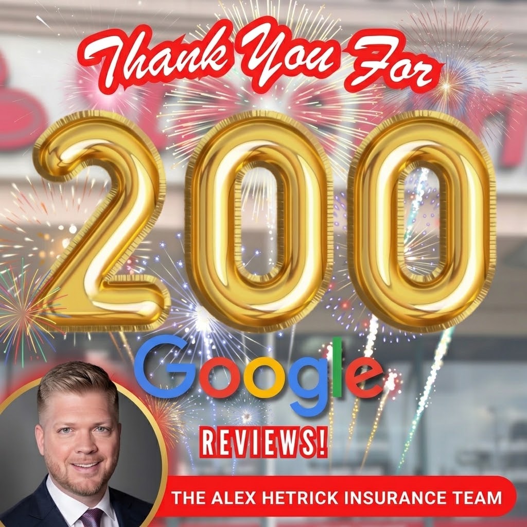 Thank you for providing us with 200 Google reviews at Alex Hetrick State Farm. We appreciate each and every one of you!