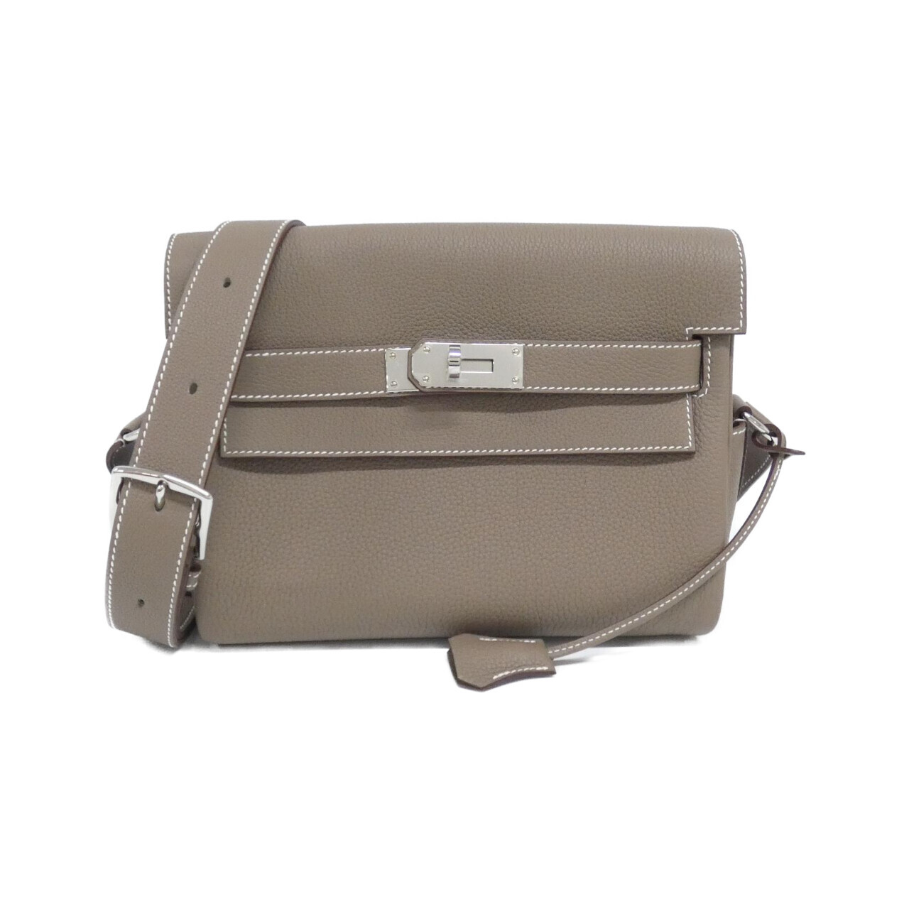 エルメス ケリー メッセンジャー PM 085671CK トゴ ETOUPE シルバー金具 K刻印