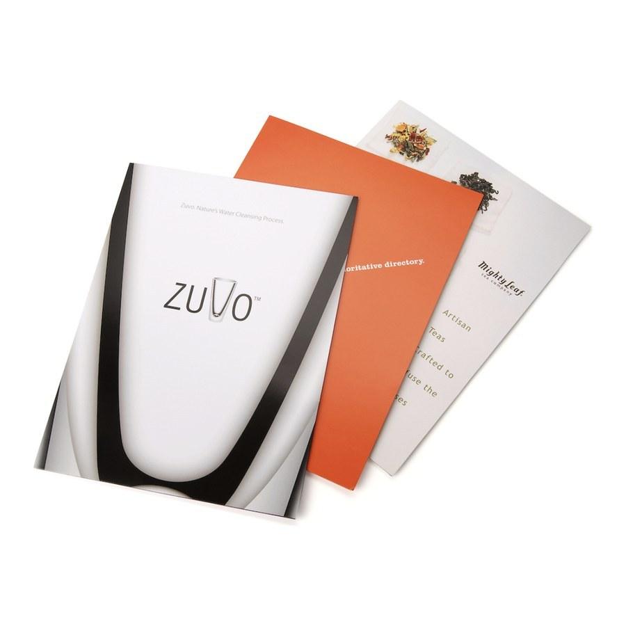 Presentation folders for Zuvo and Mighty Leaf. Offset printing by PLC Print.