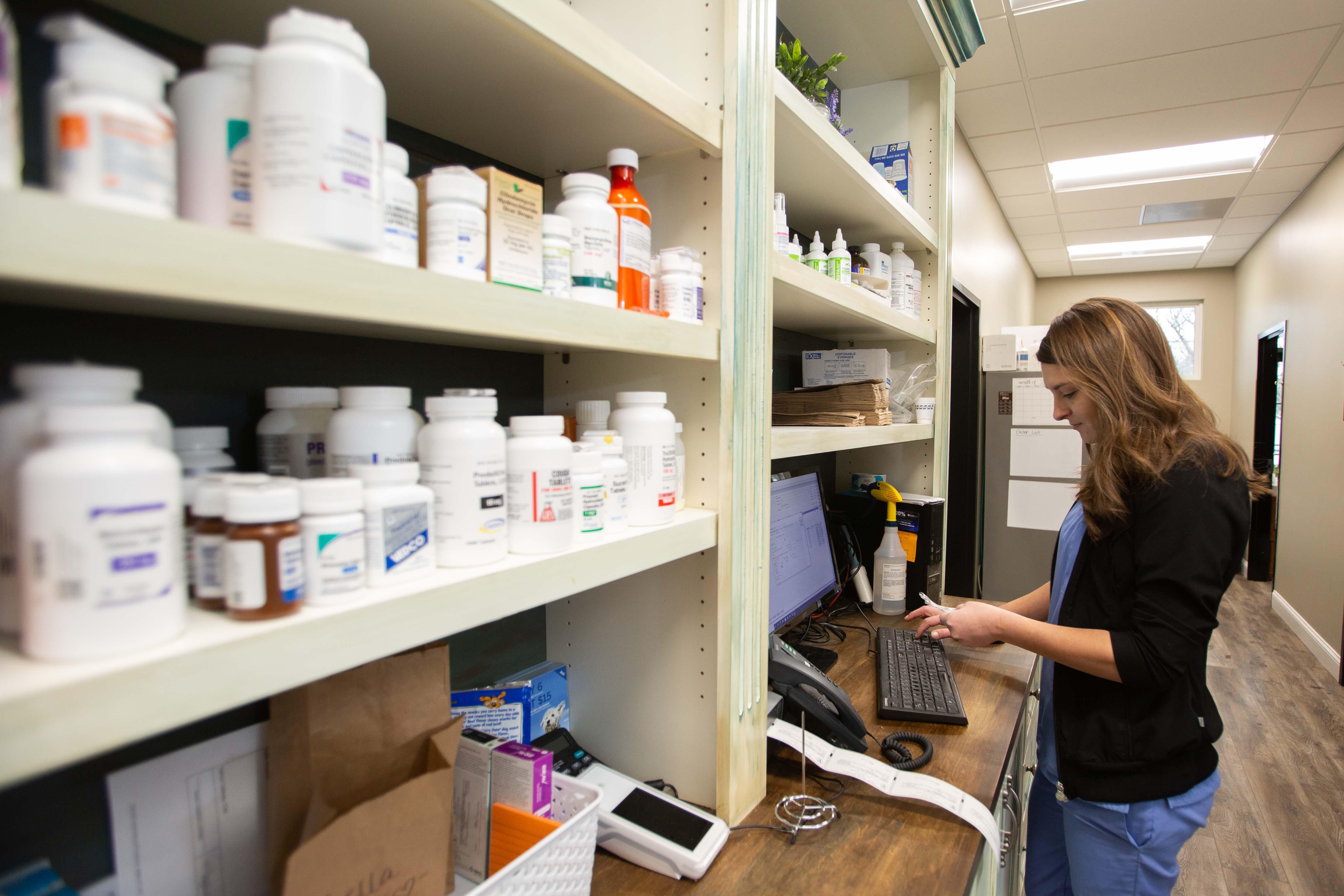 The facility at The Pet Doctor - Cottleville houses an on-site pharmacy to give our clients convenient and direct access to a wide range of medications their pets may need.