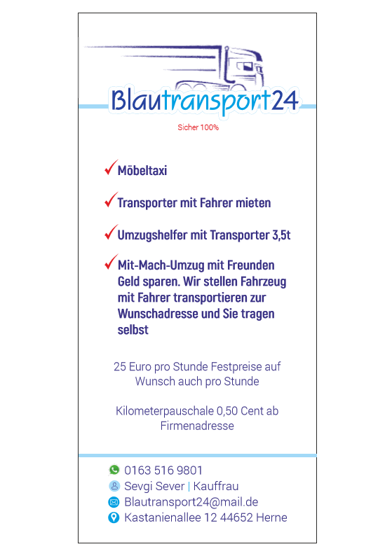 Blautransport24, Kastanienallee 12 in Herne, Westfalen