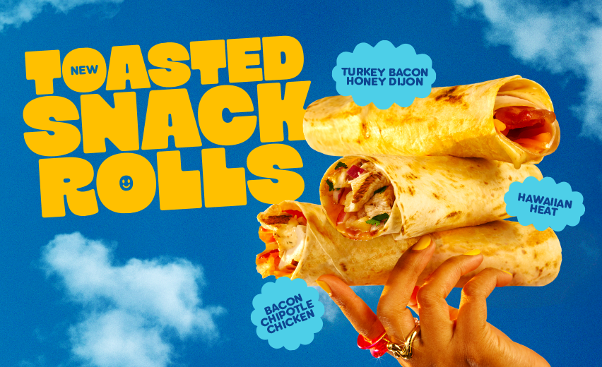 Tropical Smoothie Cafe introduces Toasted Snack rolls - Turkey Bacon Honey Dijon, Hawaiian Heat & Bacon Chipotle Chicken snack roll
