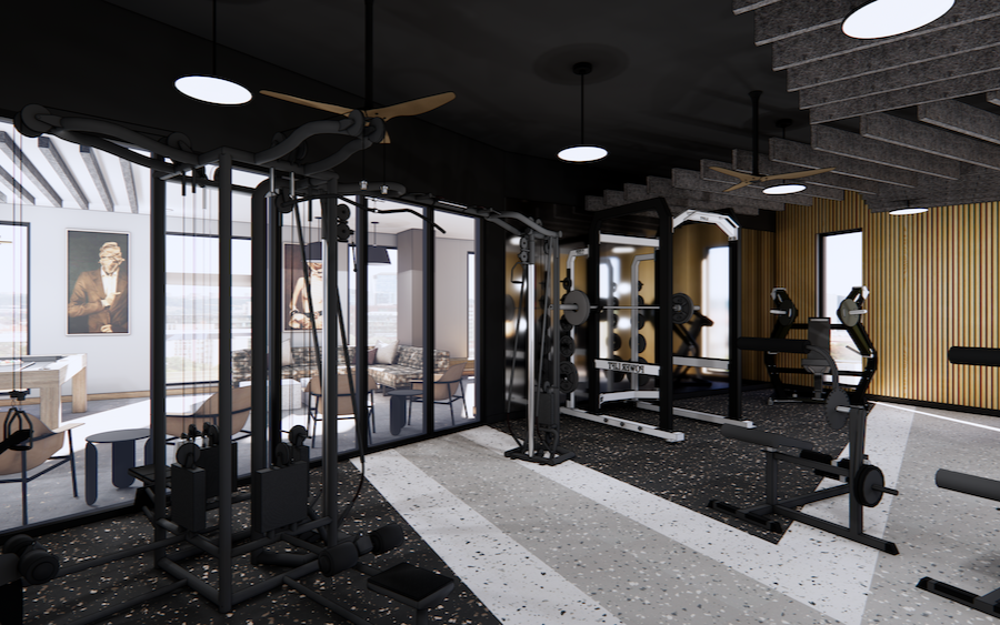 Renderings of Fitness Center.