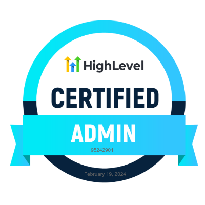 Official GoHighLevel Certified Admin badge for Zette Vision