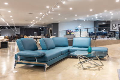 Leather sectional sofa blue LA Furniture Store - Houston Houston (713)357-7440
