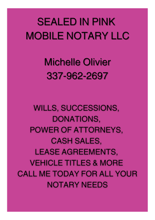 Images Sealed In Pink Mobile Notary
