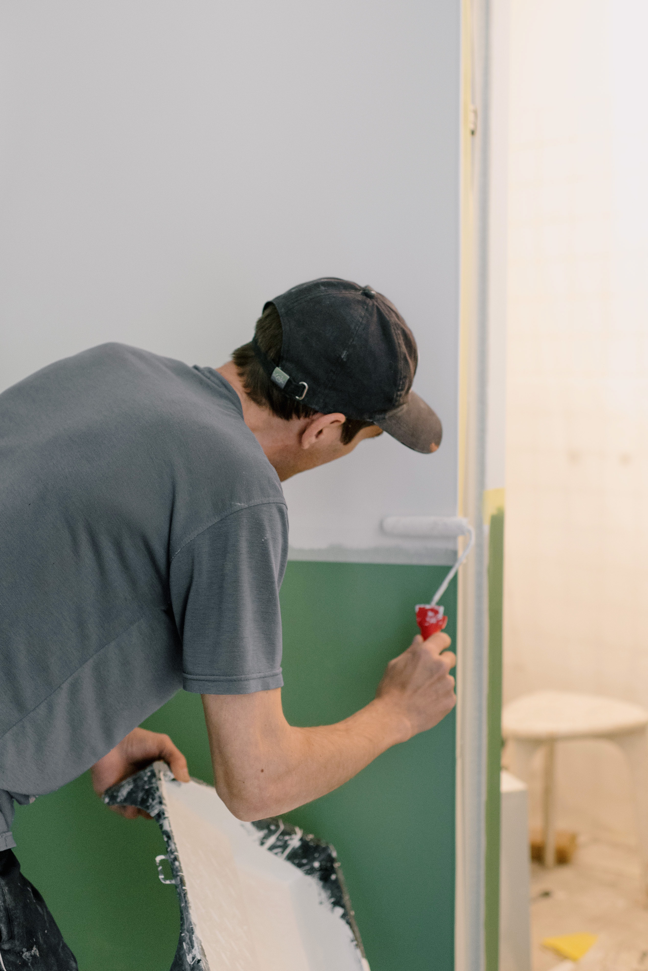 Technician doing home painting in Omaha, NE