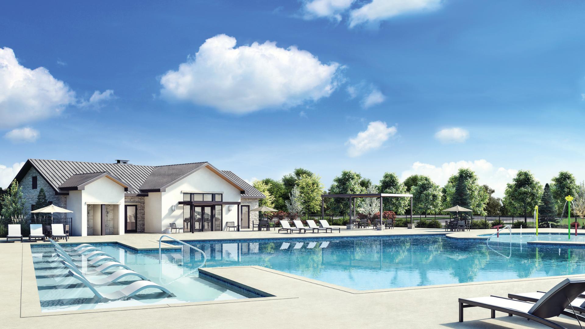 Community clubhouse and pool