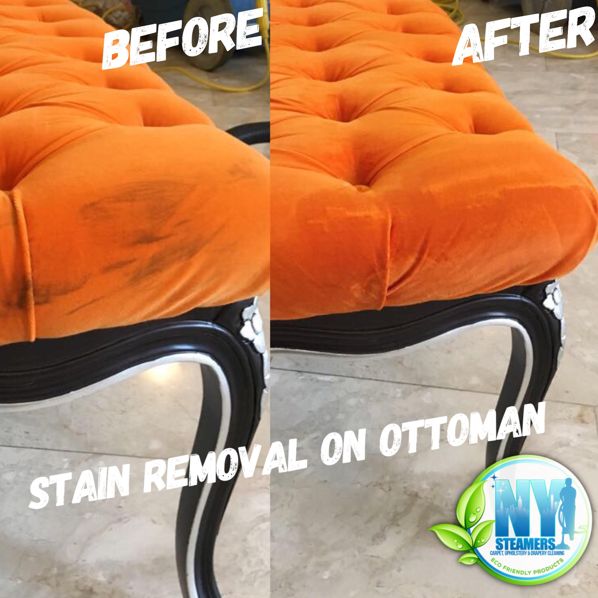 Stain Removal on Ottoman, Ottoman Cleaning, Furniture Cleaning, Sofa Cleaning, Color Restoration
