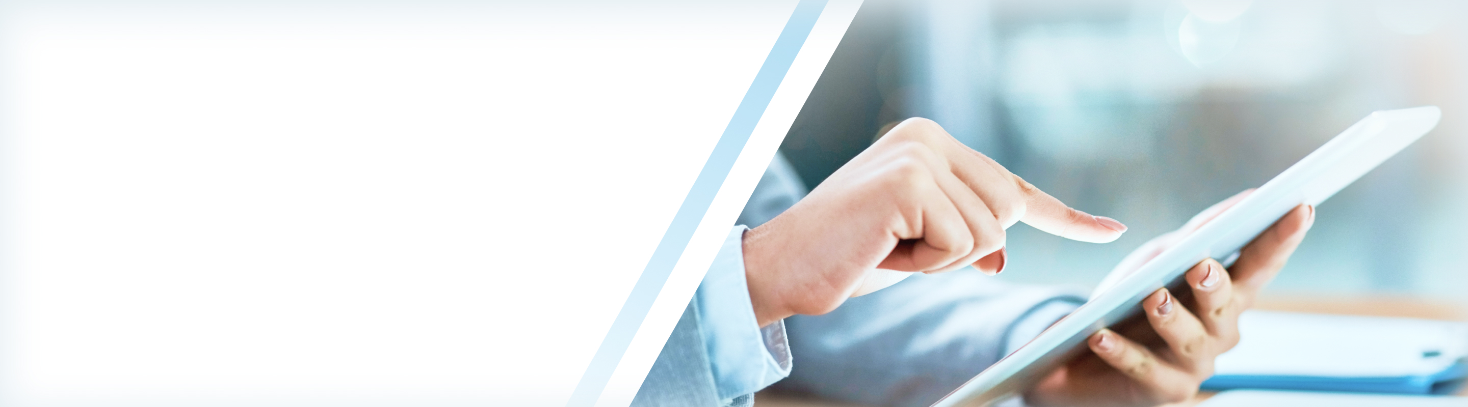 A professional on their tablet.