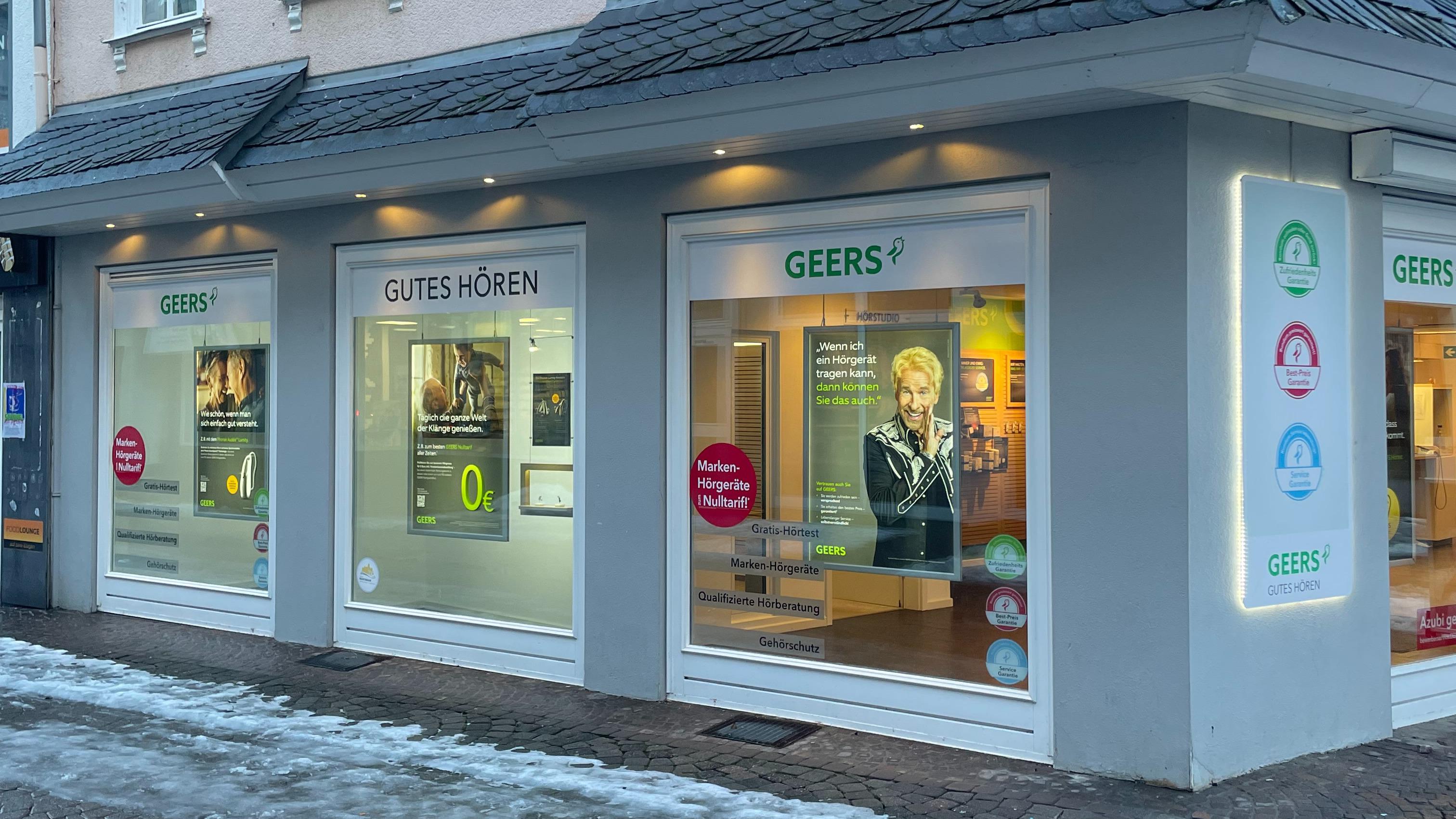 Außenaufnahme vom GEERS Fachgeschäft