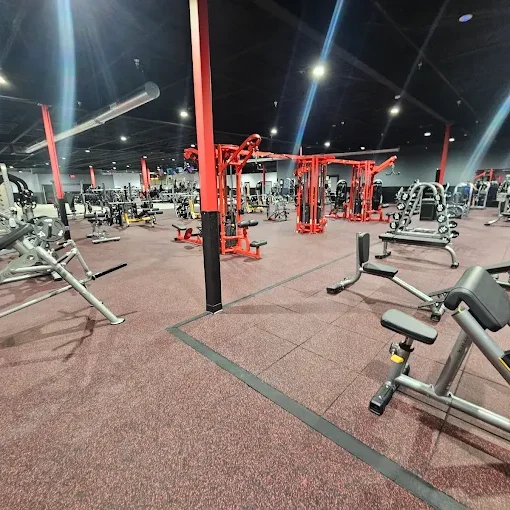 Strength training equipment at 24 Elite Gyms, a premier gym near me in Nevada, MO. Our health club features state-of-the-art machines for every fitness level.