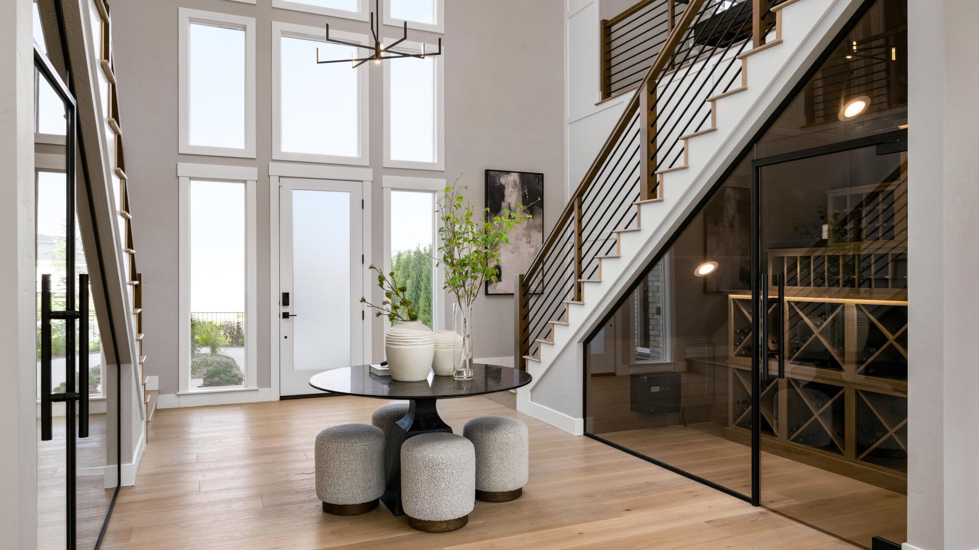 Bright, open foyer with modern design