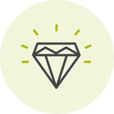 Sparkling diamond icon.