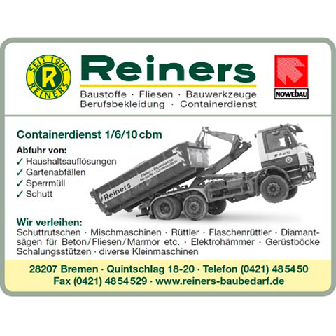 Reiners Baubedarf GmbH, Quintschlag 18-20 in Bremen