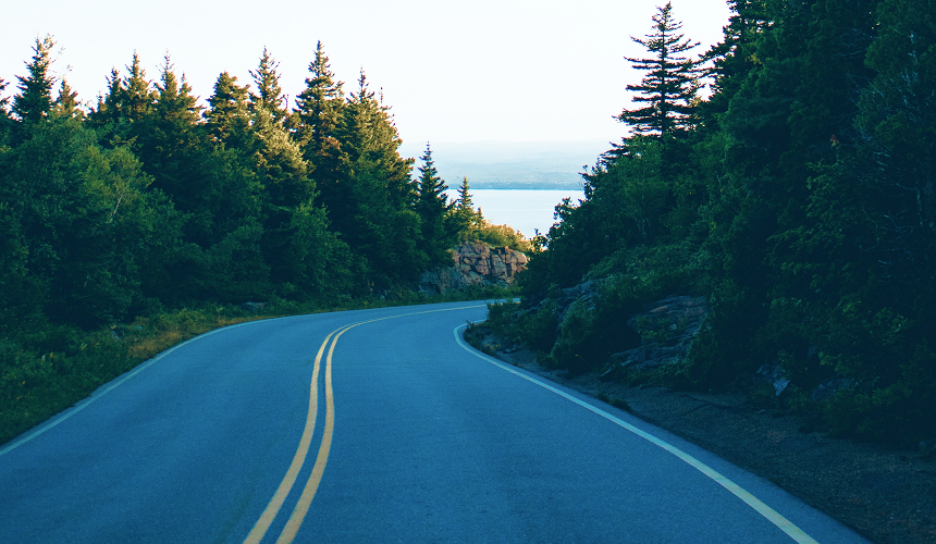 A winding road.