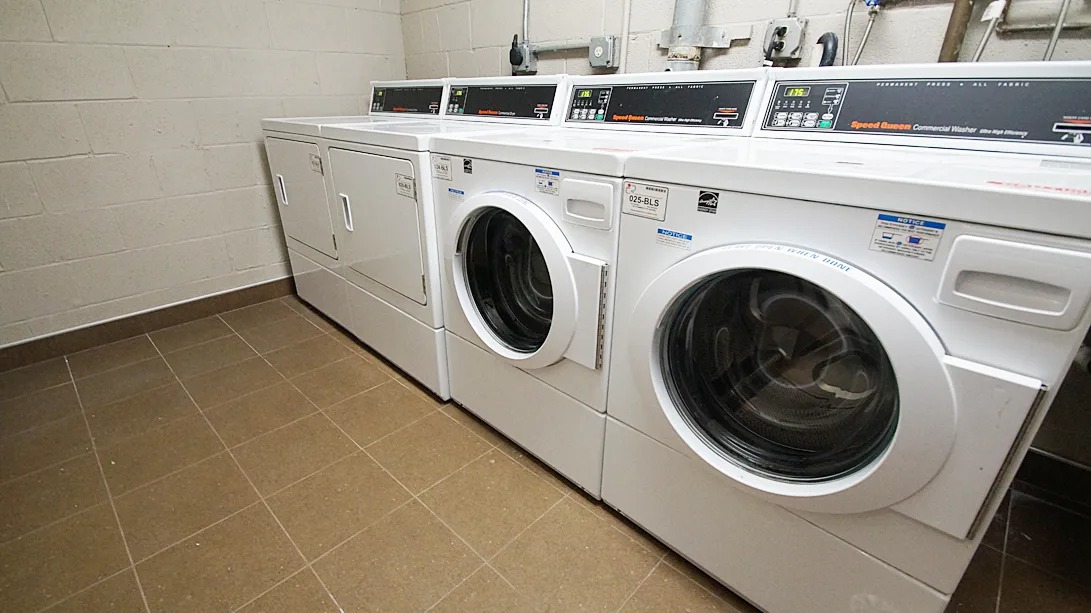 Community laundry room.