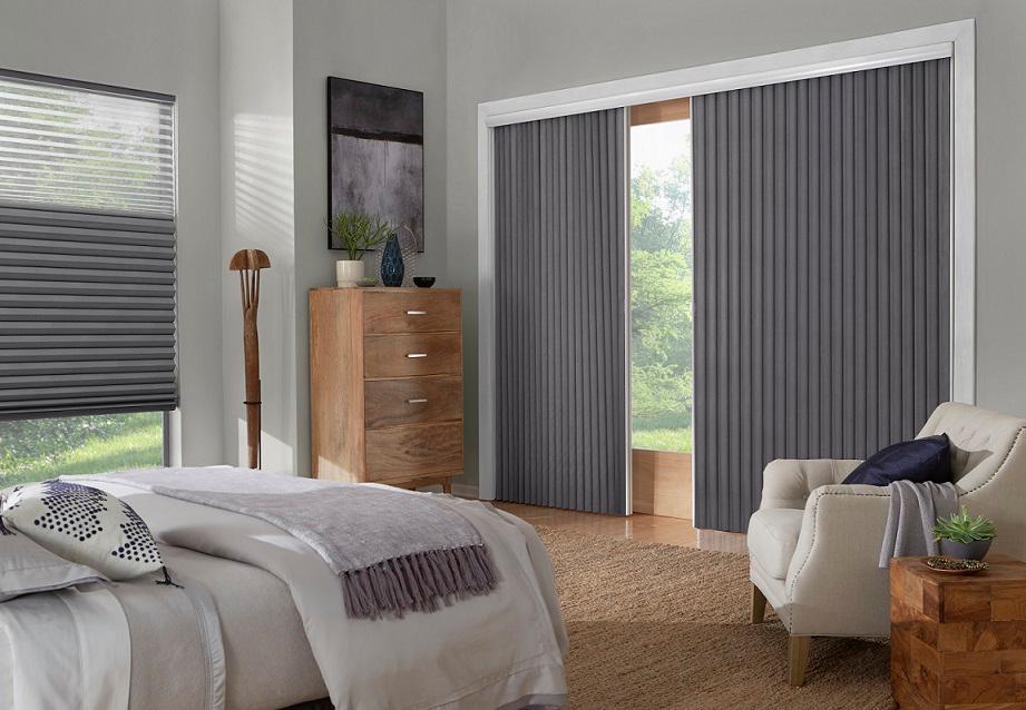 Enjoy your windows to the fullest. You're in control of brightness and privacy with these Trilight Pleated Shades and Vertical Pleated Shades. They're a must for any bedroom! #TrilightShades #ShadesOfBeauty #VerticalPleatedShades #FreeConsultation #WindowWednesday #BudgetBlindsKennesawAcworth