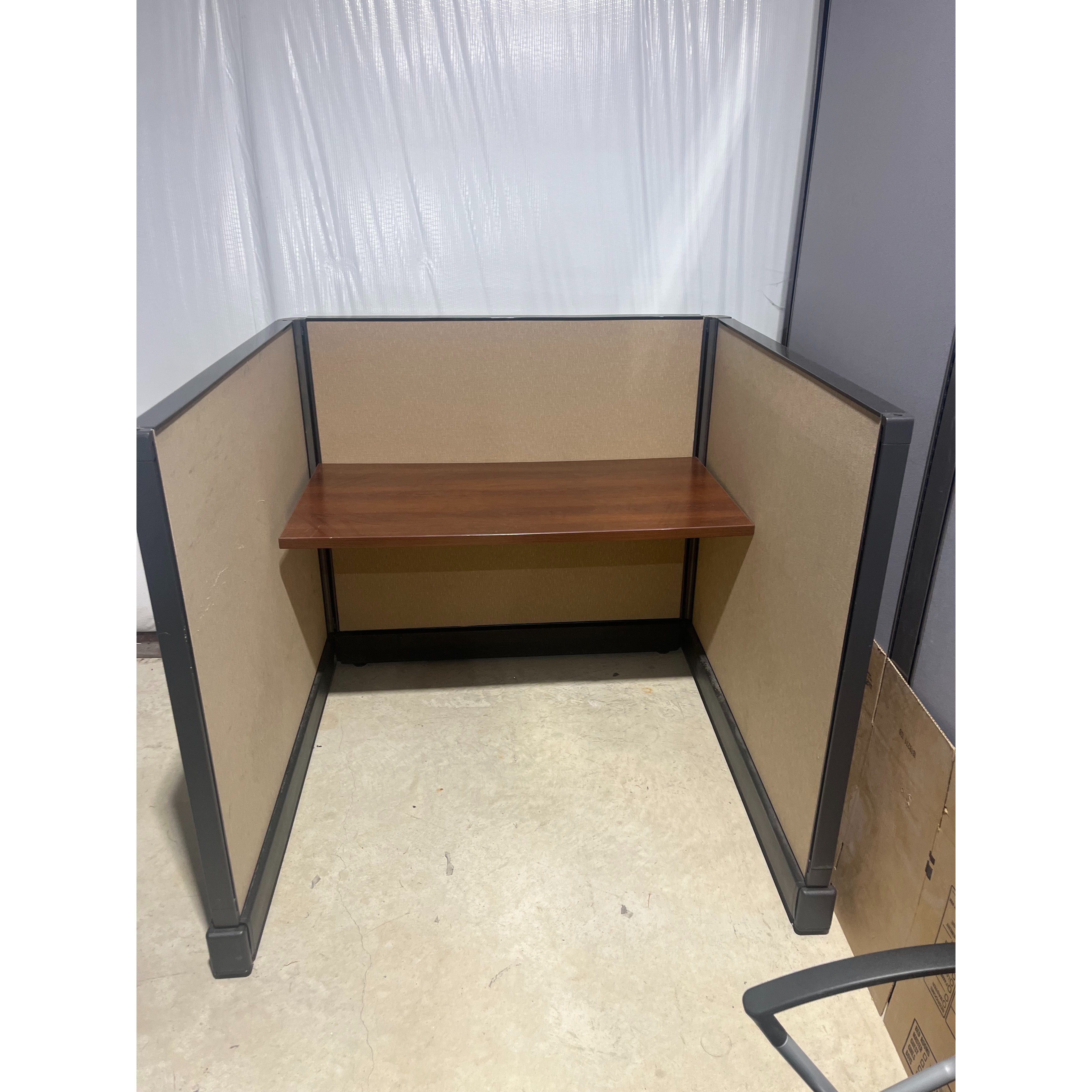Reception & Front Desk Unit:

Contemporary reception desk setup with a high transaction counter, laminate finish, and integrated mobile pedestals.