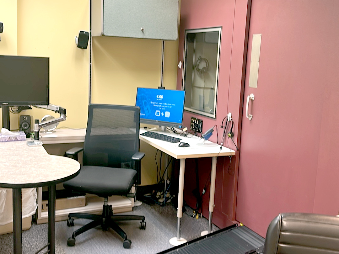 Interior photo of the hearing testing office for AudioNova hearing clinic in Grand Rapids, MI