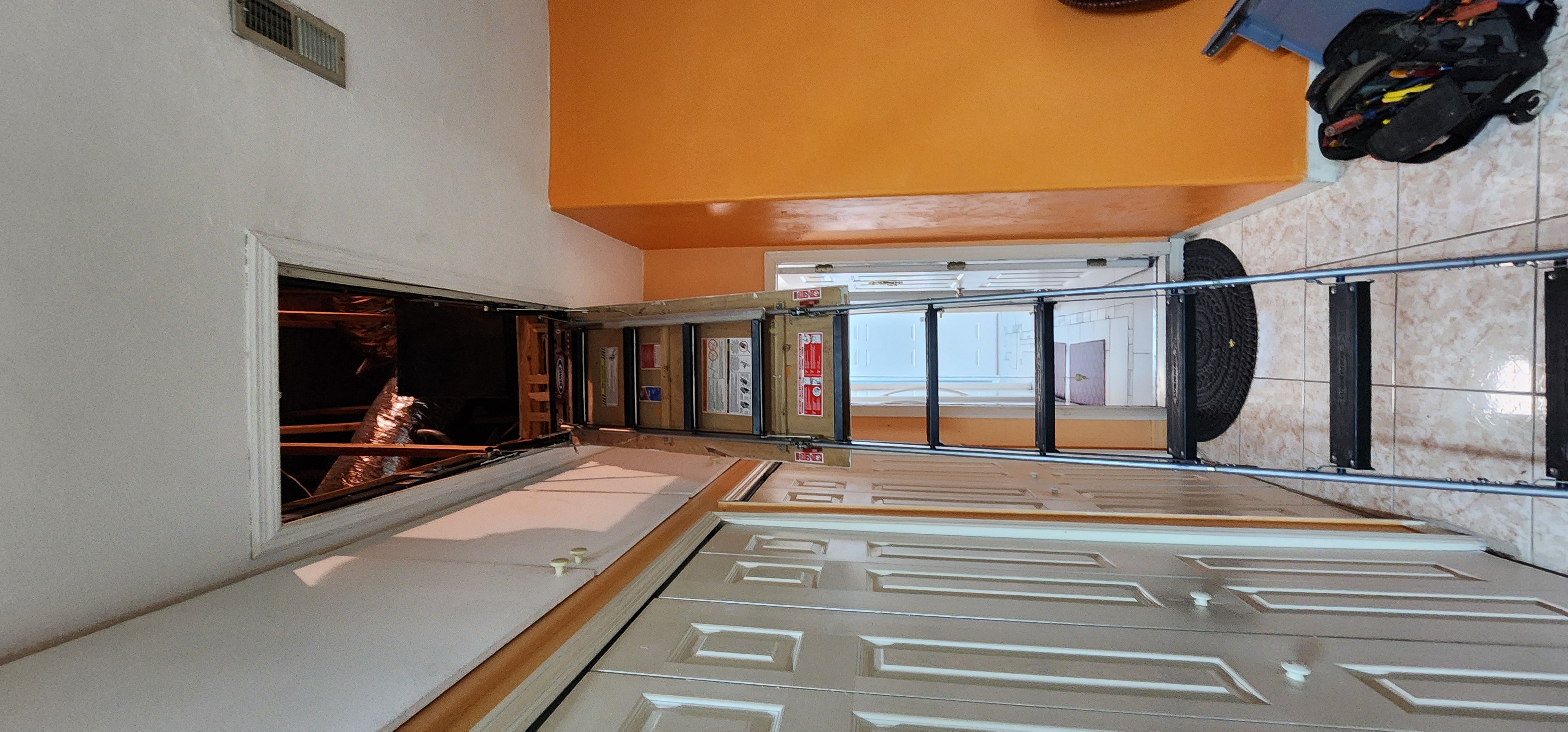 big unit going up there. we sre going to have to take it all apart and reassemble it in the attic