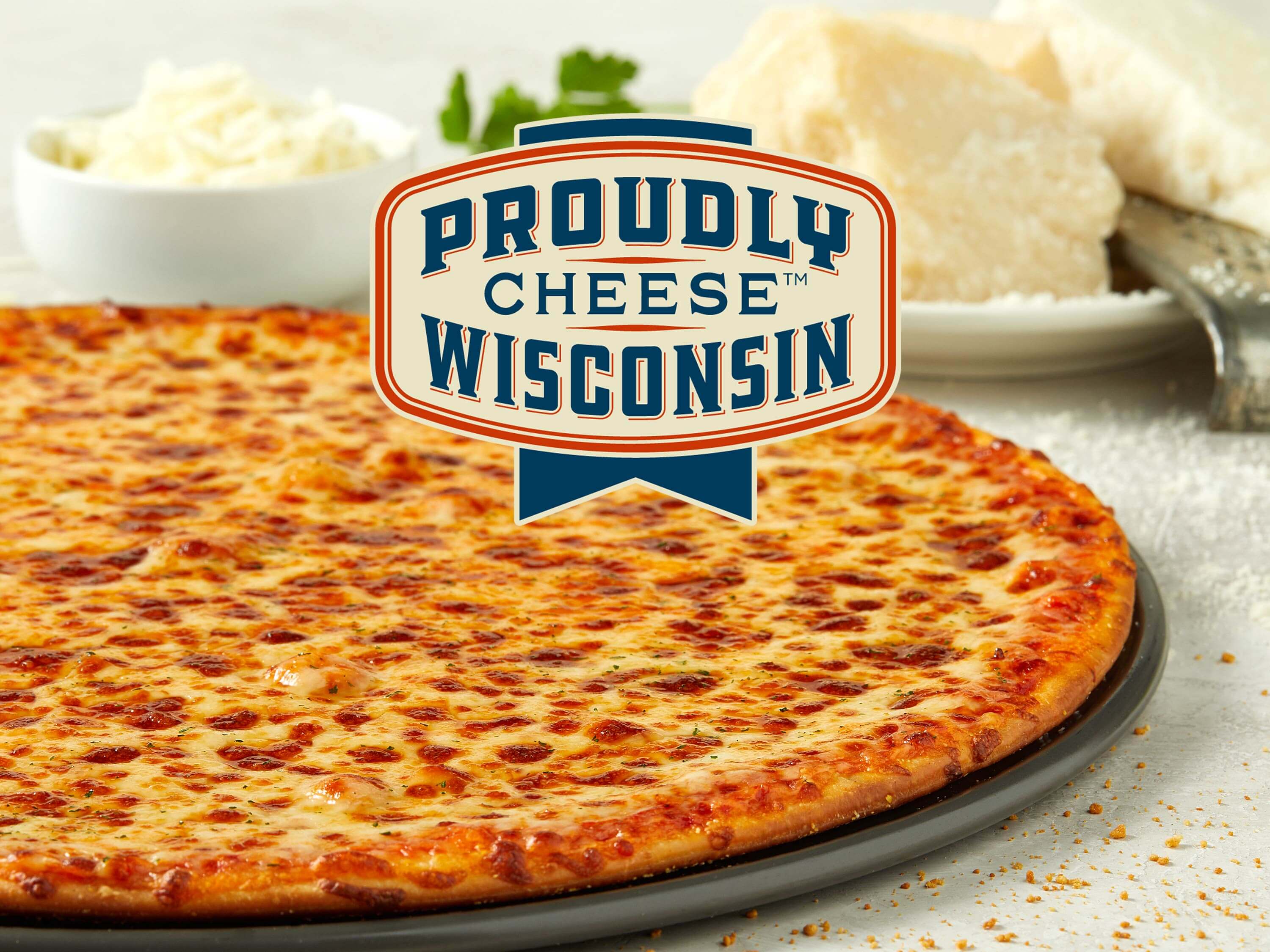Serious Cheese™ Pizza: Loaded Edge to Edge® with real aged smoked Wisconsin Provolone cheese.