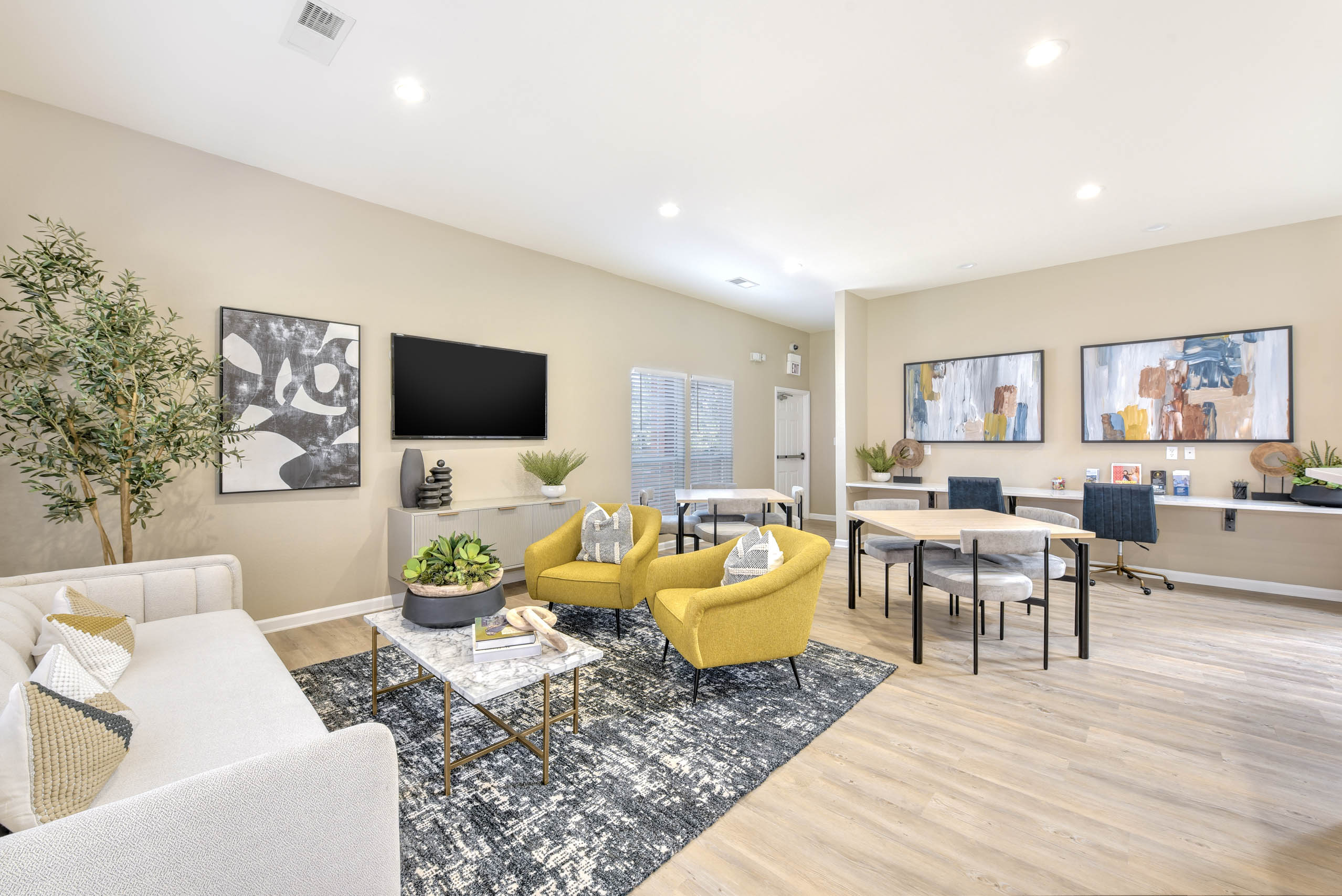 Community Lounge With Work Space