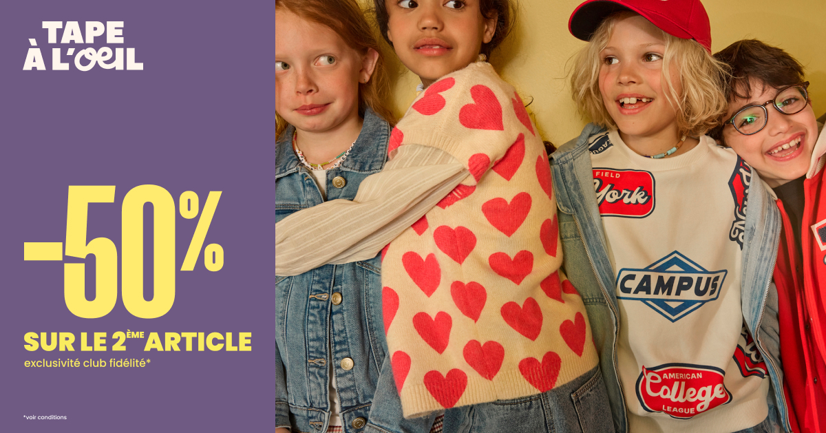 Terug naar school is om de hoek! Kom snel langs en profiteer van 50% korting op het 2e artikel in onze selectie! Aanbieding alleen geldig voor onze CLUB leden 🛍️✨