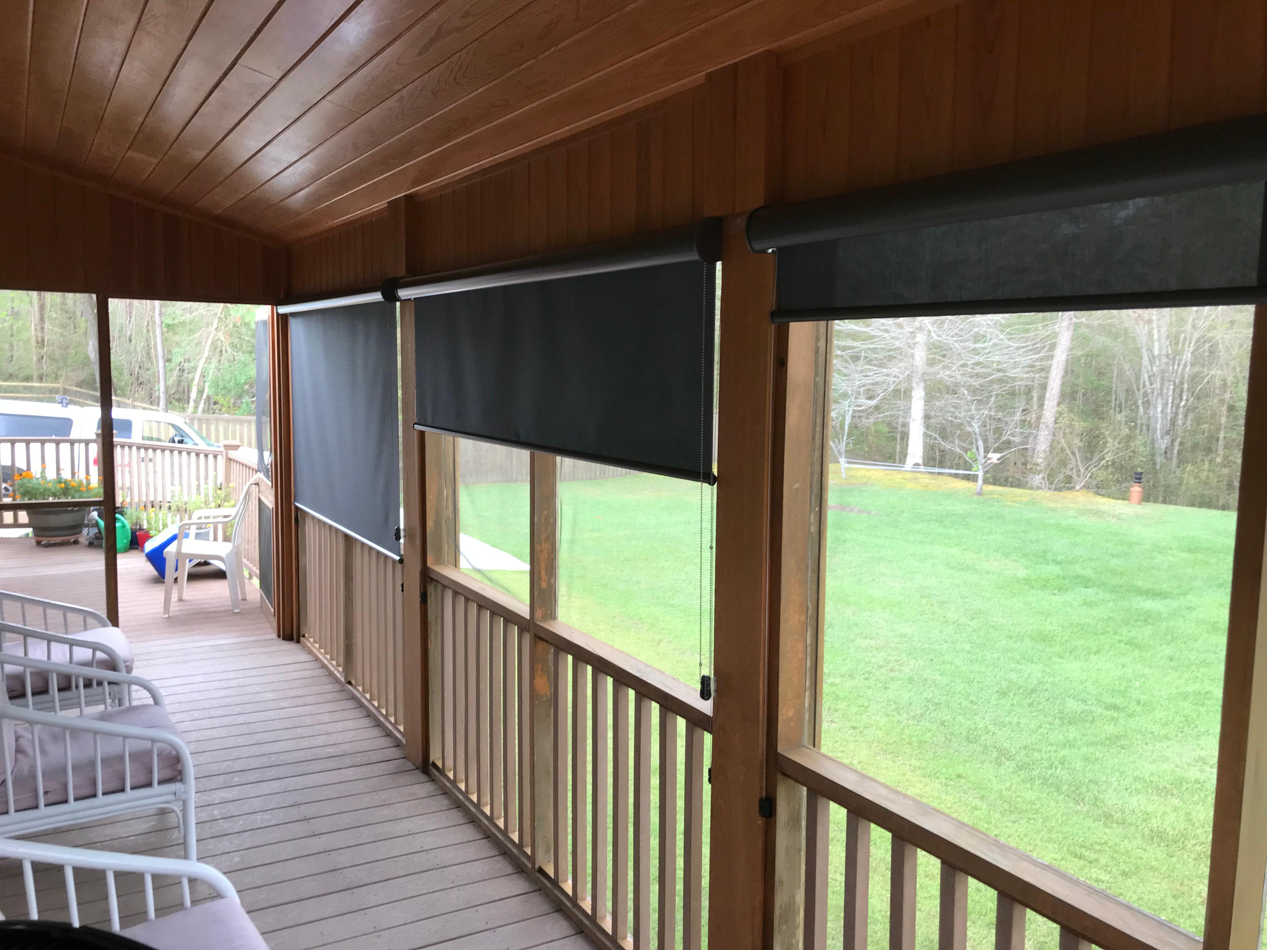 Exterior Solar Shades with Guide Cables