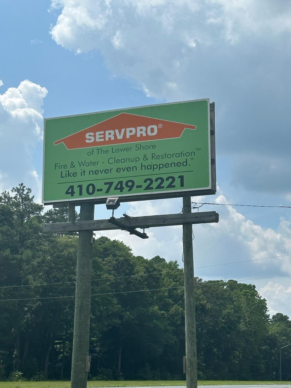 Exterior billboard of SERVPRO of the Lower Shore