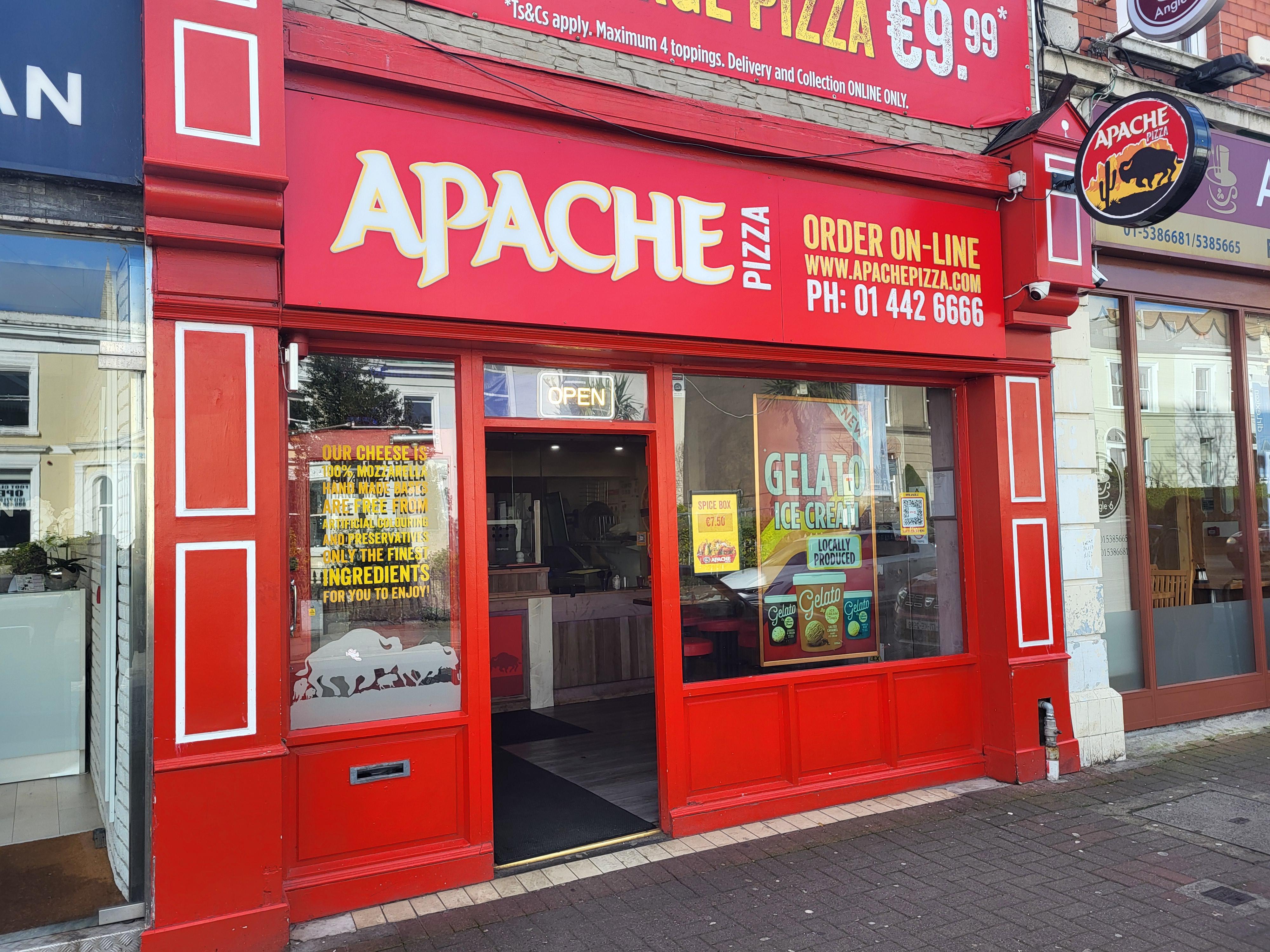 Dun Laoghaire Store front Apache Pizza Dun Laoghaire Dublin (01) 442 6666