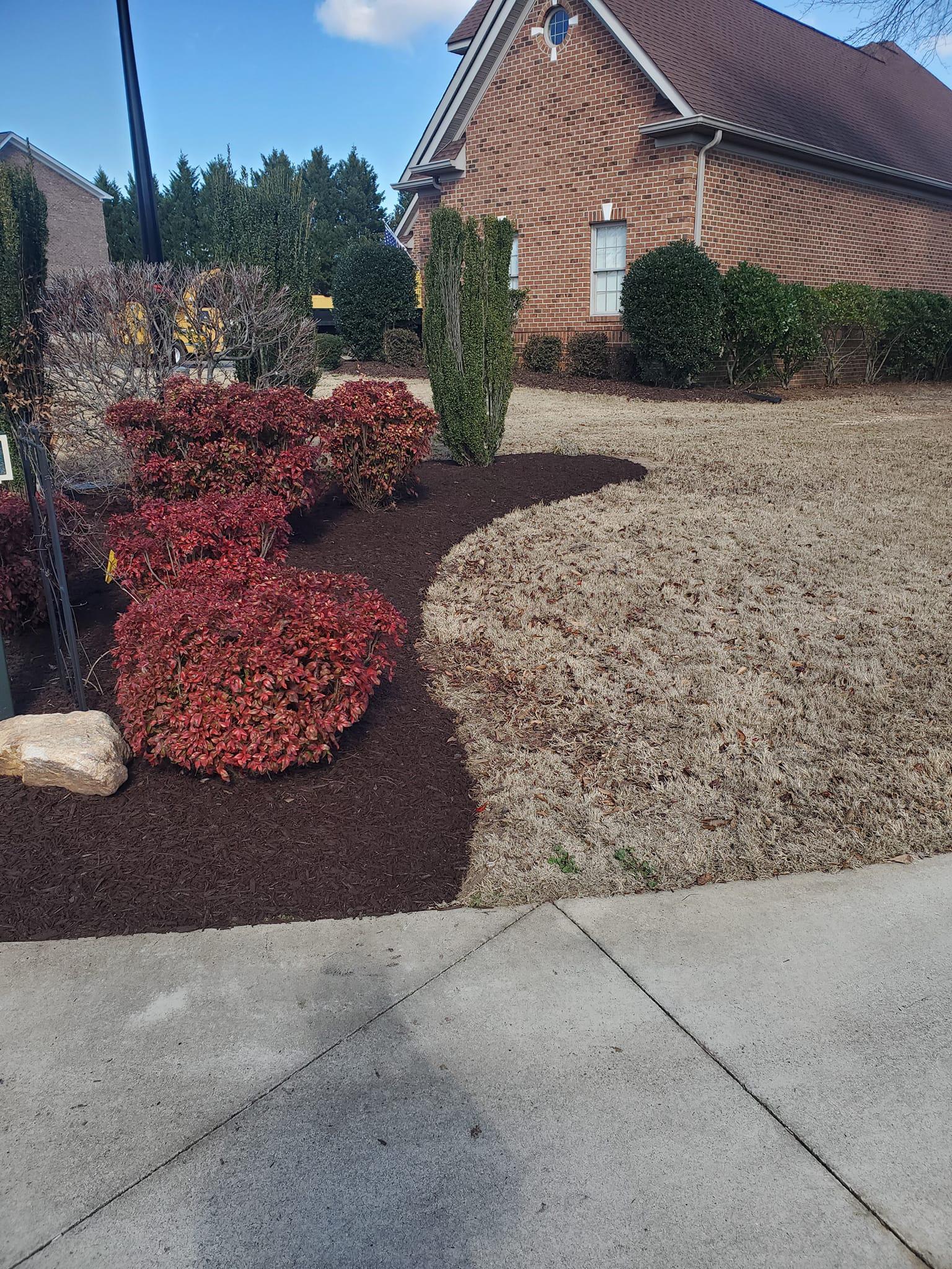 Beautiful landscaping with mulch