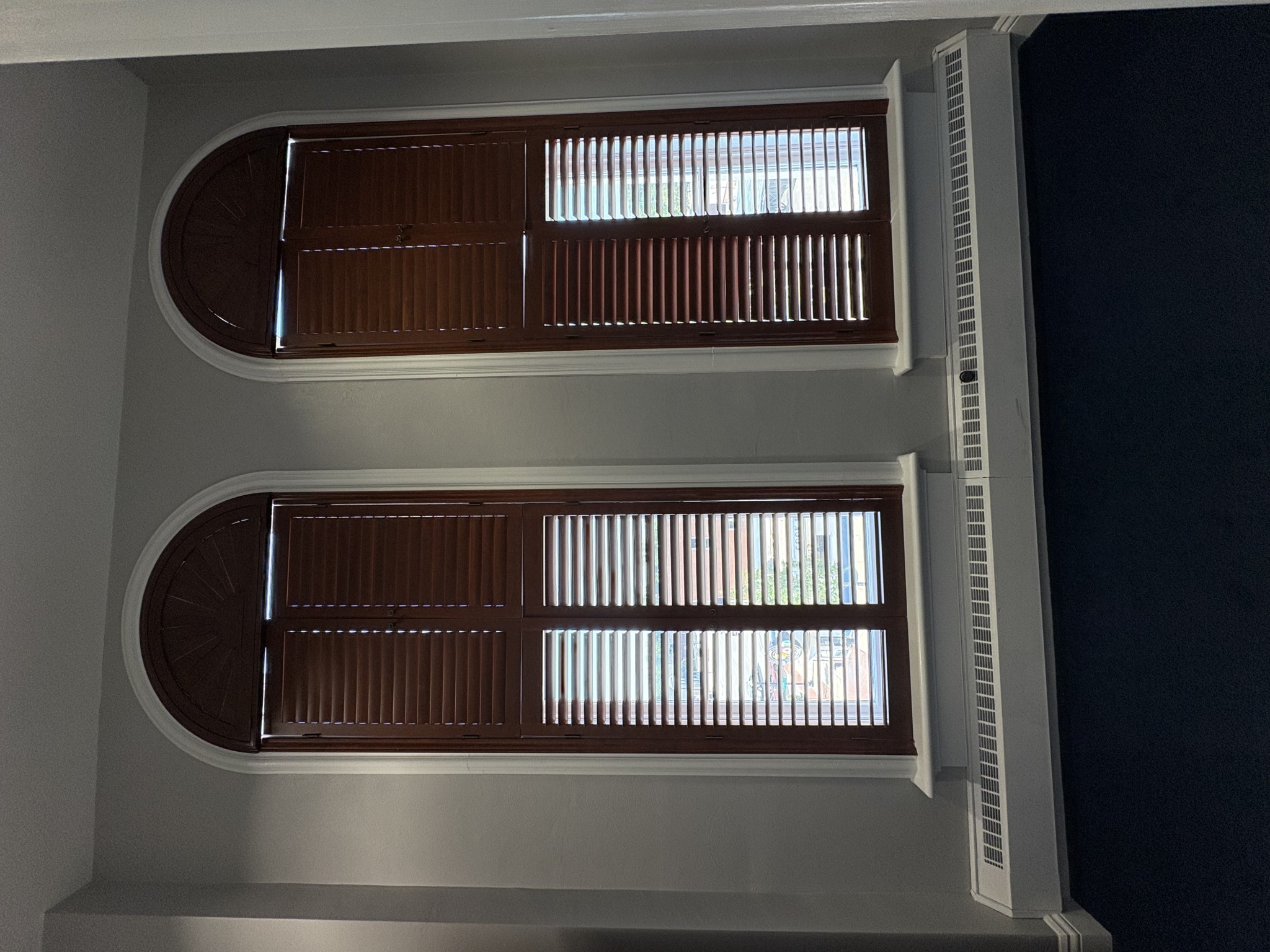 Shutters in arch window. Dayton Ohio