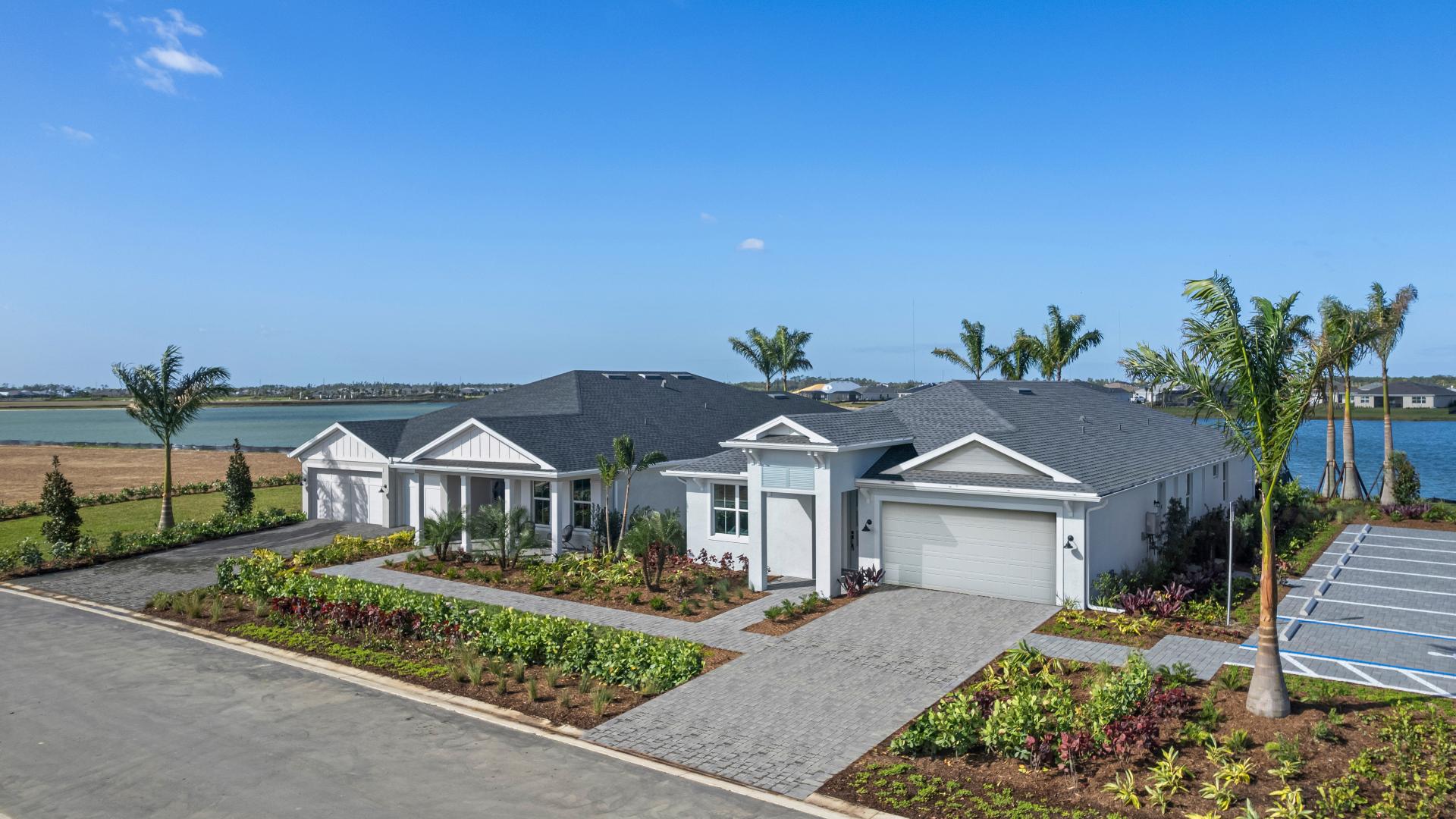 Luxury single-family homes with beautiful lakefront views