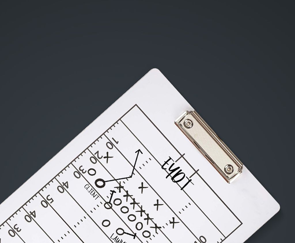 A clipboard with a gameplay.