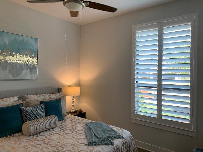 Think Shutters are only for old-fashioned homes? This Katy home would prove you wrong! Here, we’ve got a great contemporary design that features our Plantation Shutters! #BudgetBlindsKatySugarLand #Shutters #FreeConsultation #WindowWednesday