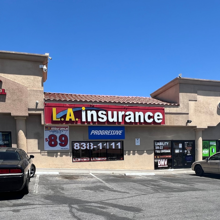 Exterior office of the L.A. Insurance Agency located at 6700 W. Charleston Blvd. in NV 