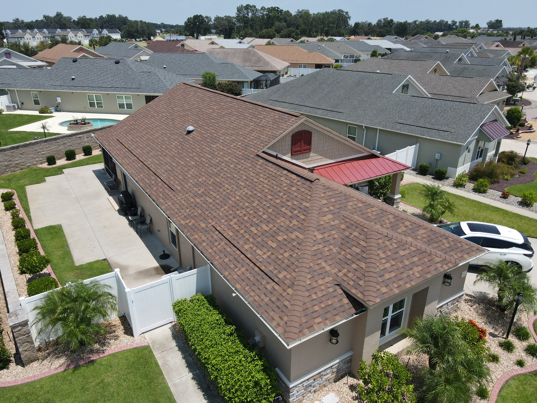 Aerial Shot of Asphalt Shingle Roofing Project