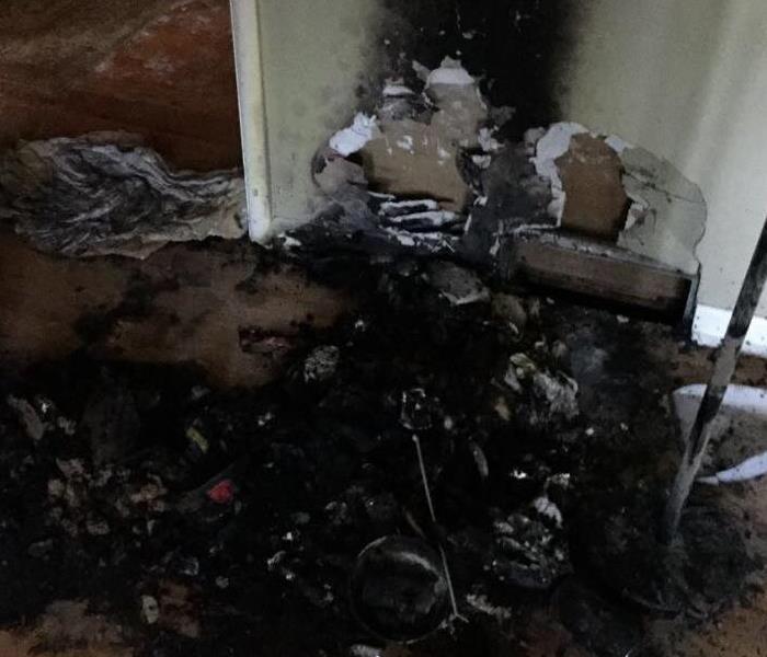 The source of this house fire began with a very old oven that was left on. Our technicians were called in early the next morning once the fire had been put out and the soot damage needed to be taken care of.