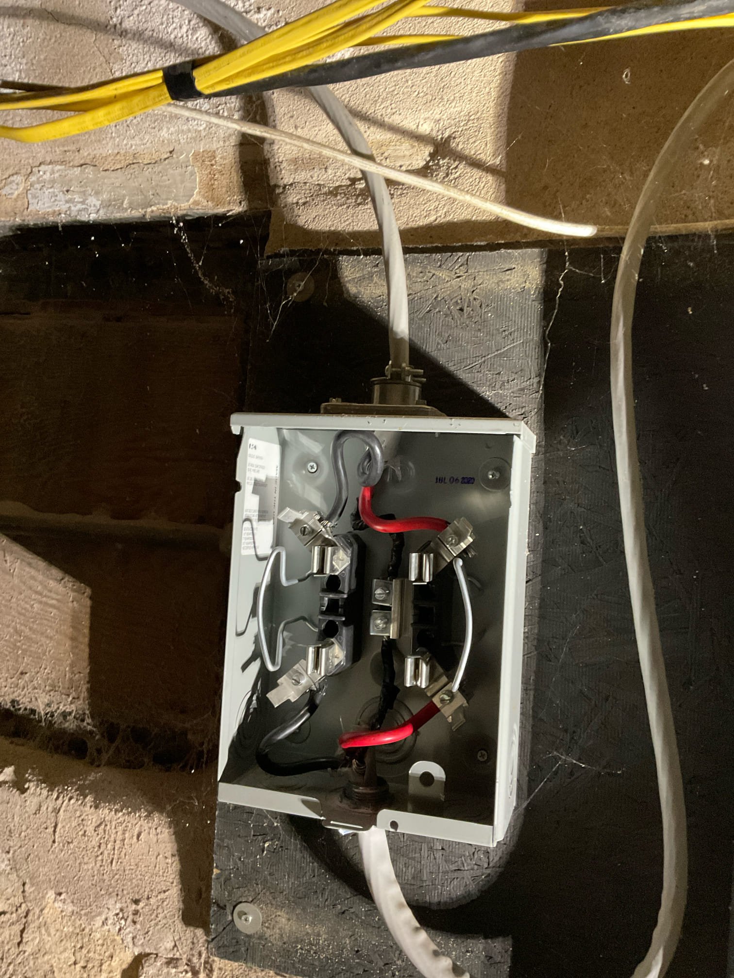 A Thomas Edison Electric technician completed wiring connections inside a junction box at a Norristown, PA home. The properly terminated conductors and secure connections ensure reliable power distribution through the home's electrical system.