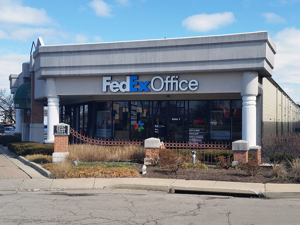 Exterior photo of FedEx Office location at 2551 Richmond Rd\t Print quickly and easily in the self-service area at the FedEx Office location 2551 Richmond Rd from email, USB, or the cloud\t FedEx Office Print & Go near 2551 Richmond Rd\t Shipping boxes and packing services available at FedEx Office 2551 Richmond Rd\t Get banners, signs, posters and prints at FedEx Office 2551 Richmond Rd\t Full service printing and packing at FedEx Office 2551 Richmond Rd\t Drop off FedEx packages near 2551 Richmond Rd\t FedEx shipping near 2551 Richmond Rd
