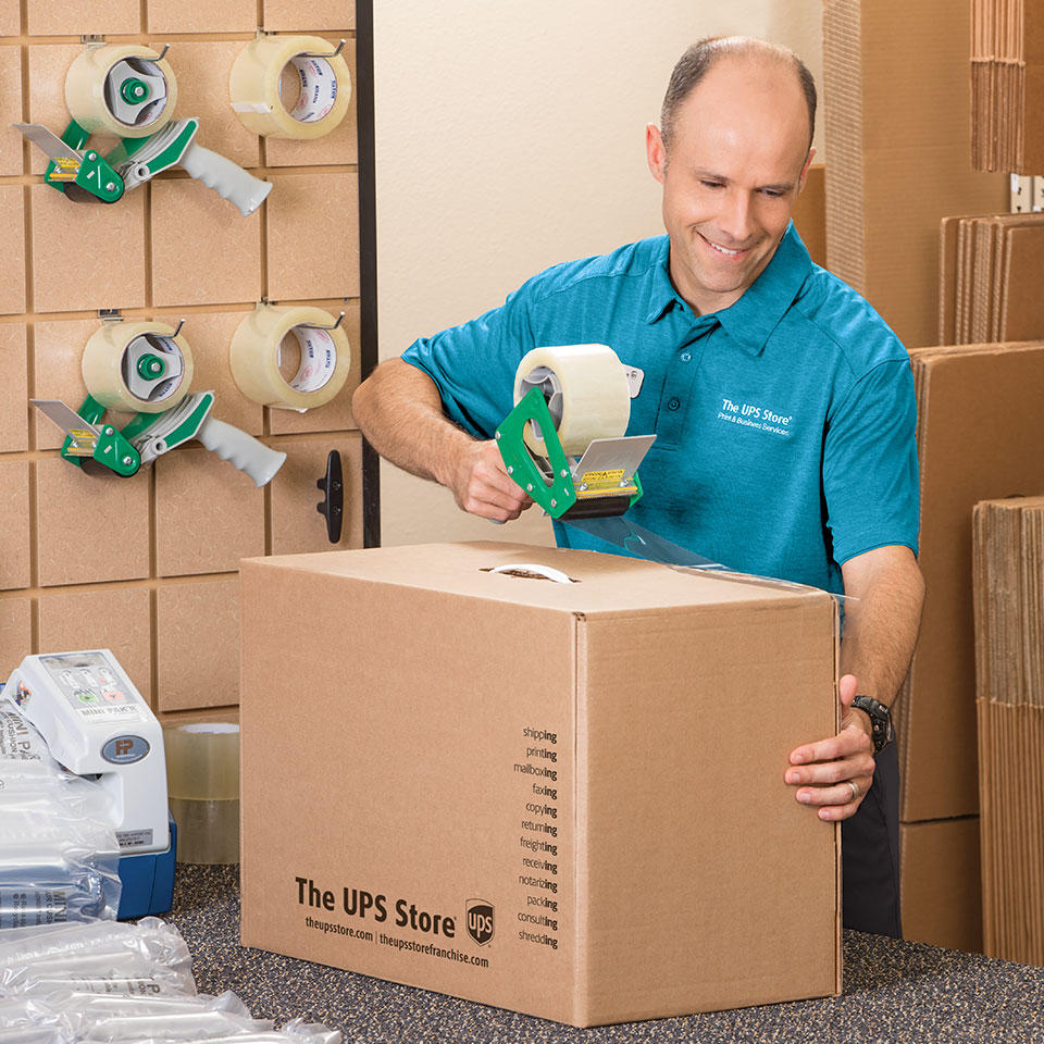 Employee sealing box with tape