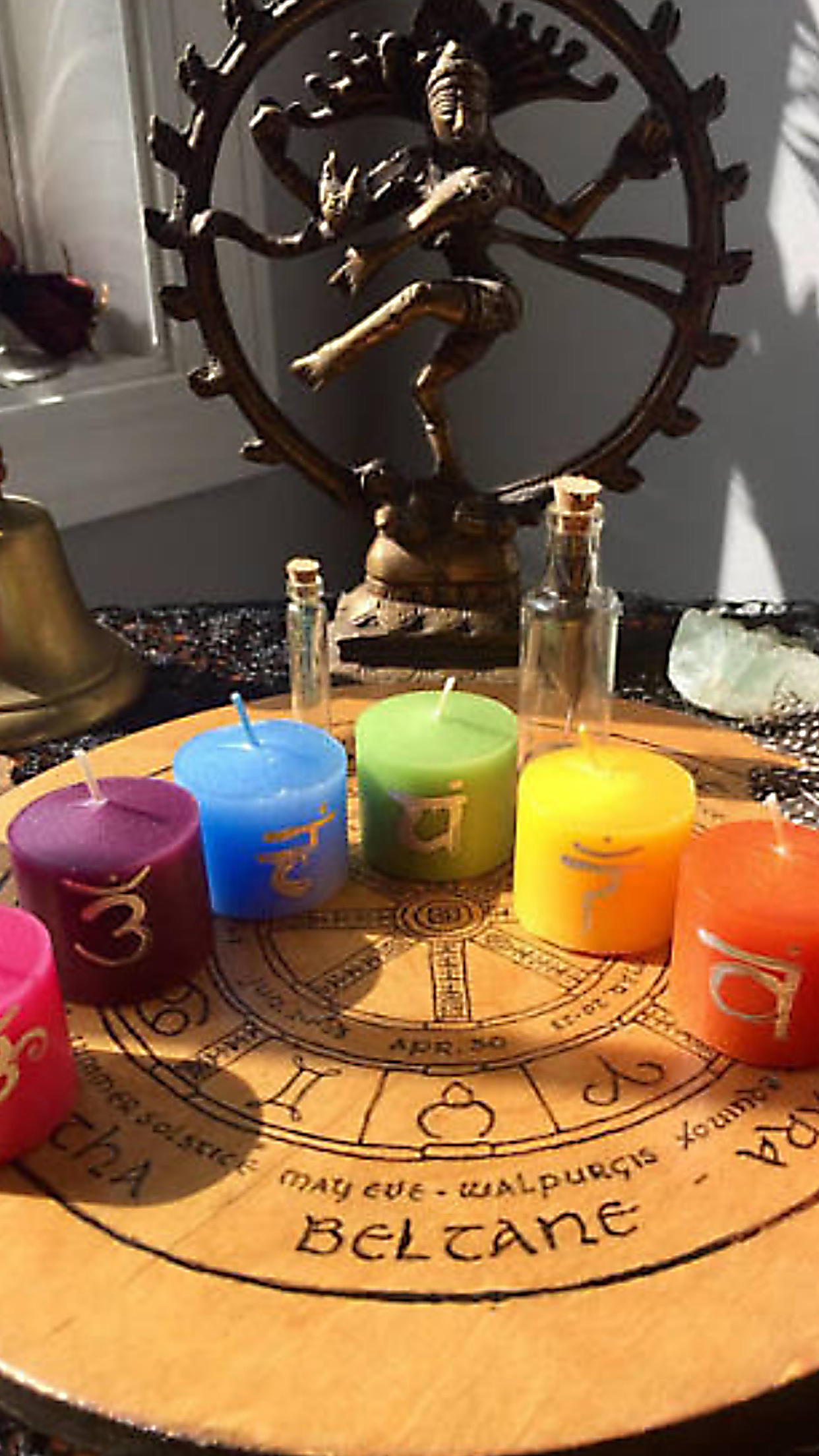 Chakra candles in Psychic Lisa's office