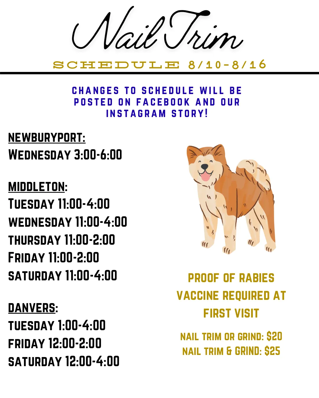 Image of Local Pet Event Nail Trim Schedule Nearby
