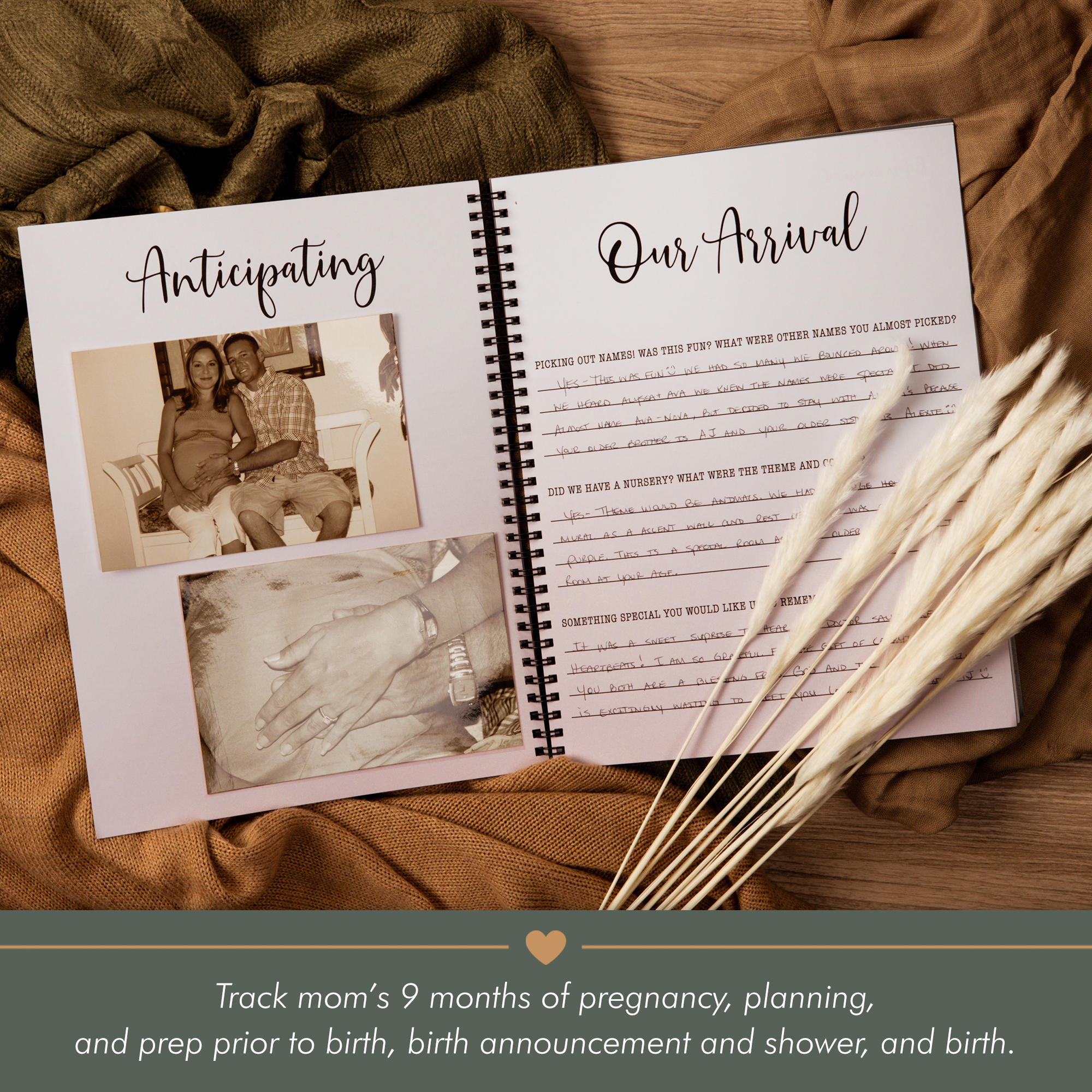 TWINS PREGNANCY JOURNALS: Unique pregnancy and baby's first year planner and keepsake journal. This book will serve as a diary, planner, guidebook, calendar, tracker, medical log, journal, and scrapbook for everything from your pregnancy up to your twin's first year. Available as hardcover or softcover!