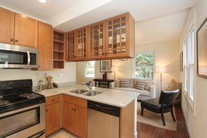 New kitchen cabinets, appliances, and flooring.