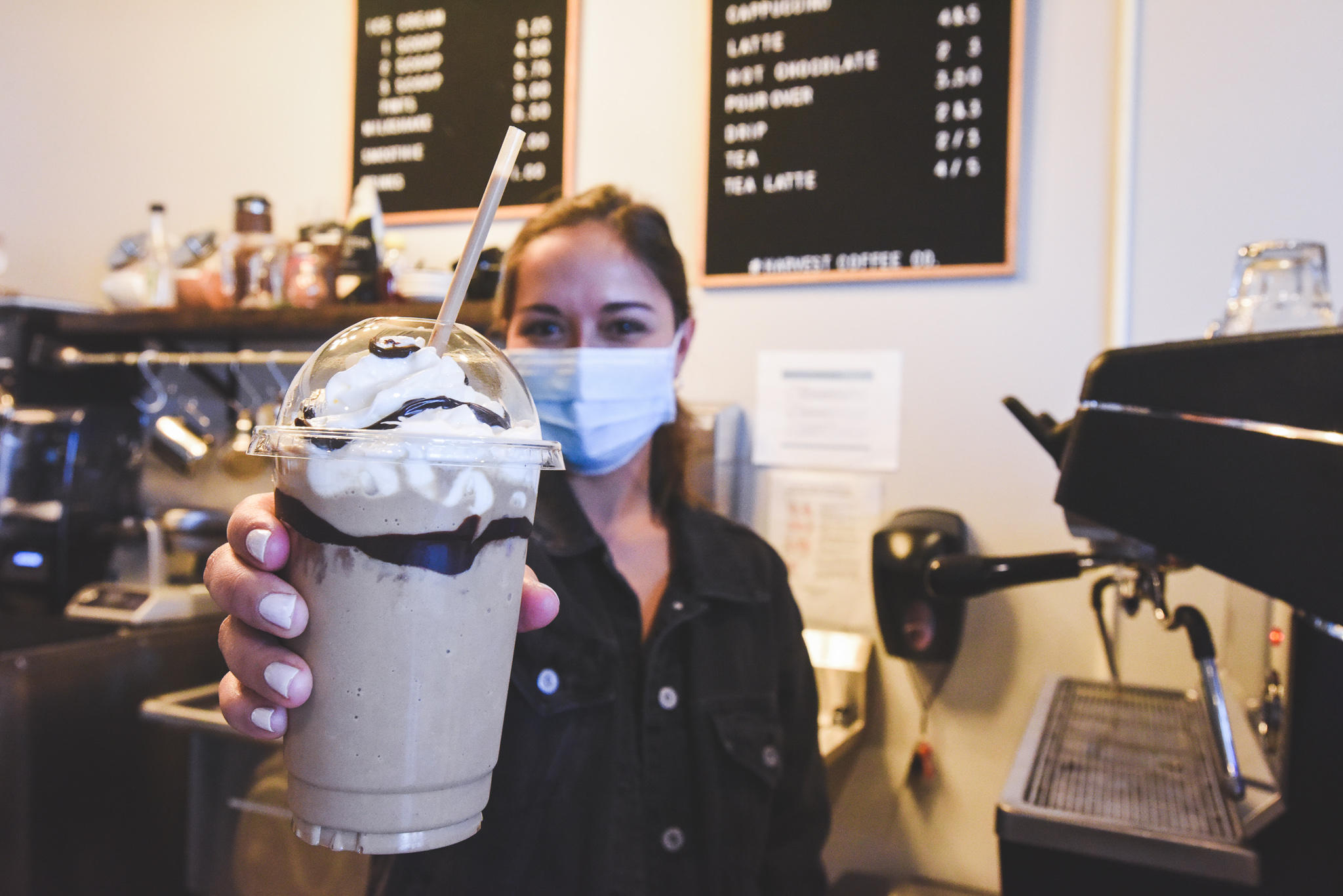 Mocha Frappe Iced Coffee at Harvest Coffee