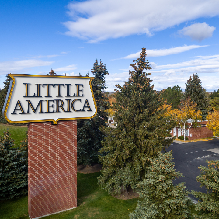 Little America Hotel sign outside of Little America, Wyoming.